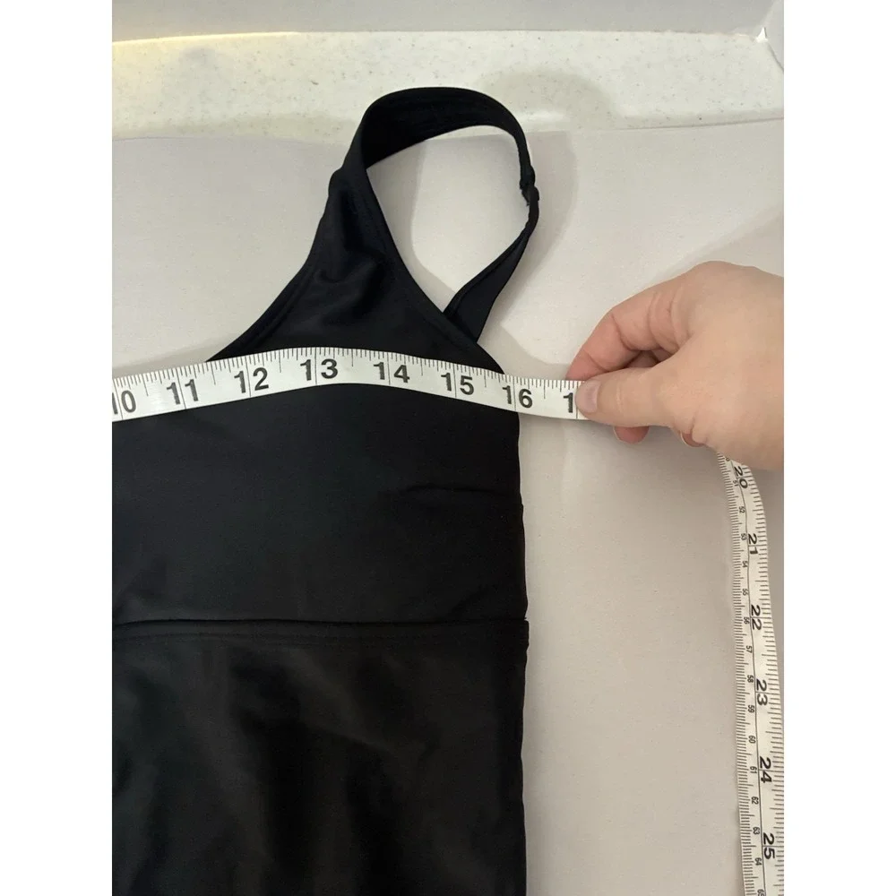 NEW! Halara One Piece Swimsuit Sz Large Black Beach‎ Vacation Open Back